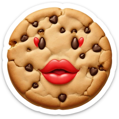 A cookie giving a kiss sticker