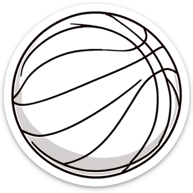 Minimalist Spalding basketball with NBA logo, orange with black lines sticker