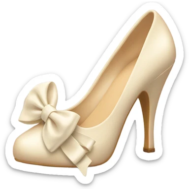 Cream Heels with bow sticker