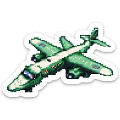 Crocodile shaped bomber airplane sticker