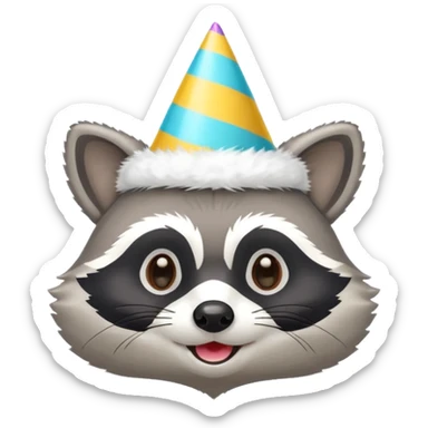 a raccoon celebrating sticker