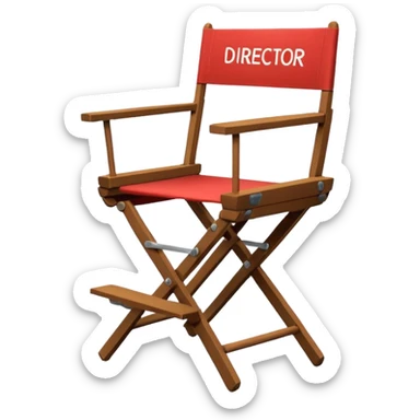 Director’s chair – foldable chair with “Director” text. sticker