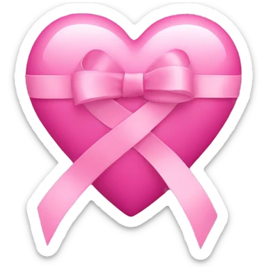 Pink heart with pink ribbon  sticker