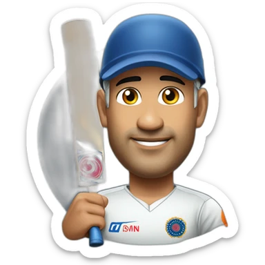 Mahendra Singh Dhoni poitning sticker