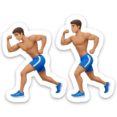 side-view of fit guy with blue shorts glute-bridges sticker