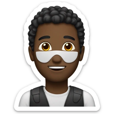 black man with white ti sticker