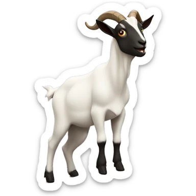 A goat on the mountain top alter scared sticker