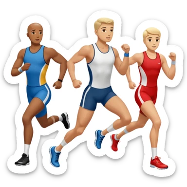 des athletes handicapé avec des protheses de jambes qui font du handisport sticker