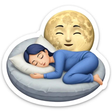 moon used as pillow by exhausted potion maker sticker