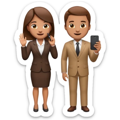 A 3D full body MNC Employee bitmoji talking on mobile with someone sticker