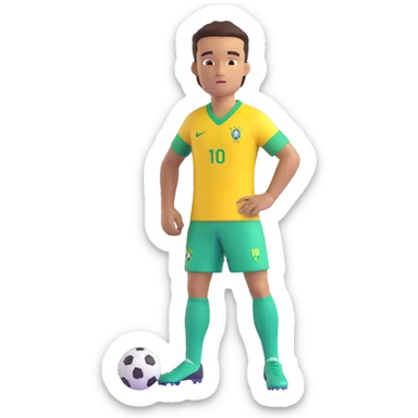 Brazil football team yellow shirt, green accents, short sleeves, no text, clean background sticker