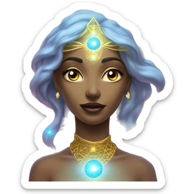 Pleiadian radiant glowing diva woman female third eye sticker