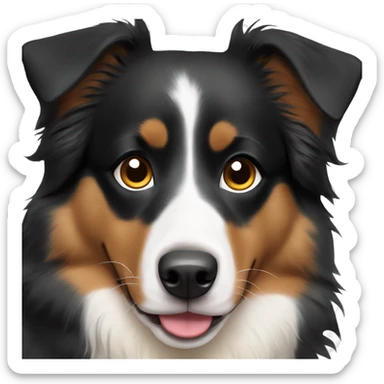 Black and tan Australian shepherd dog mostly black sticker