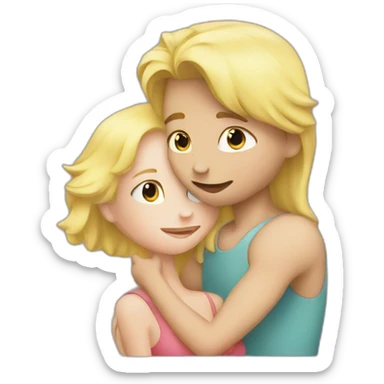 Blond boy kissing blonde girl sticker
