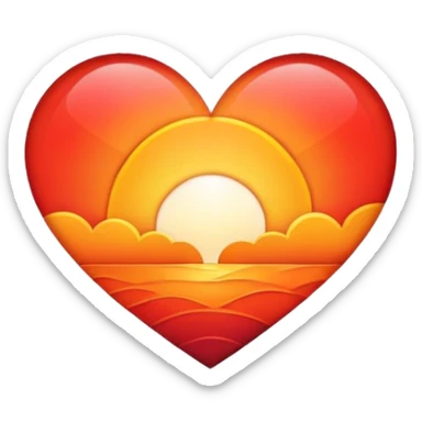 Sunrise heart sticker