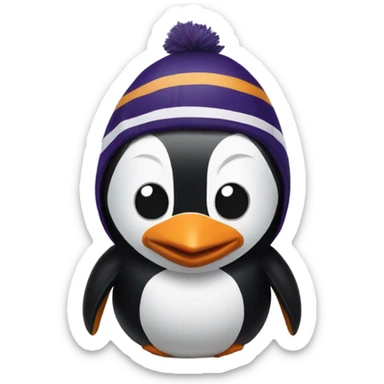 Penguin wearing Justin Jefferson nfl jersey  sticker