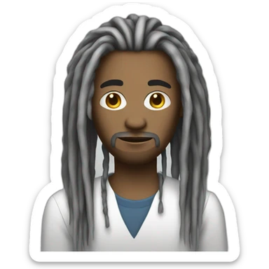 White IT programmer with dreadlocks  sticker
