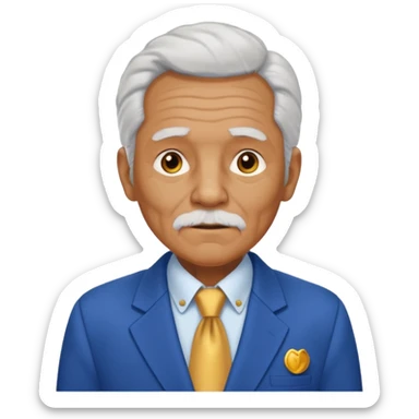 i need an image of a old man named clyde who provides basic credit reports. wears a blue blazer with gold button and open necked white shirt  sticker