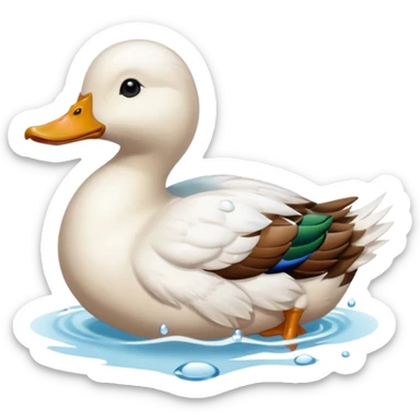 duck swimming sticker