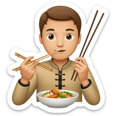 Man eating Chinese food  sticker