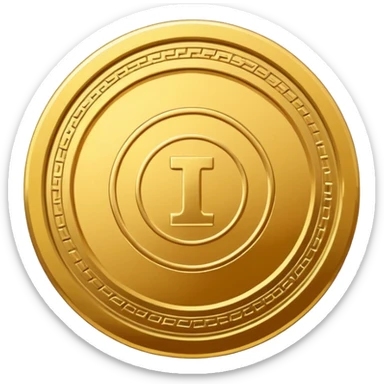 coin with design guideline vector in middle sticker