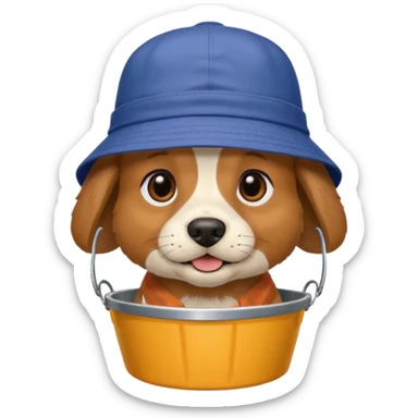 bucket hat dog sticker
