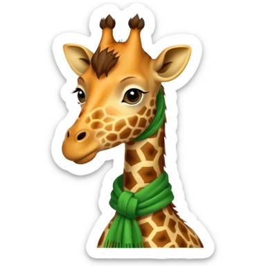 Giraffe with green Scarves sticker