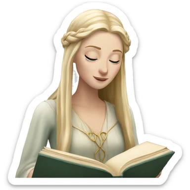 Galadriel Reading a Book  sticker
