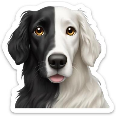 white borzoi dog and a black spaniel sticker