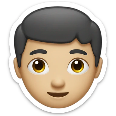 black round square head with no facial features except big white eyes with big black pupils sticker