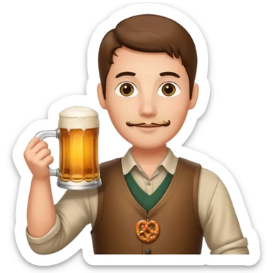 Munich with beer stein and pretzel sticker