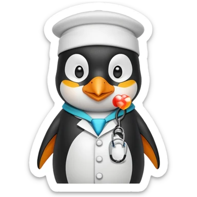 doctor penguin sticker