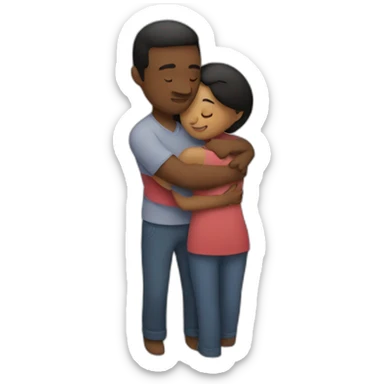 Couple hugging each other sticker