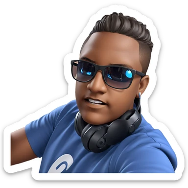 cool vibes with headphones sticker