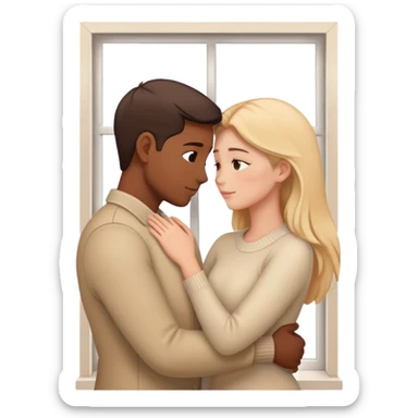 Intimate moment by the window sticker