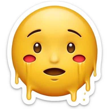 Emoji amarillo llorando, que le salgan lágrimas y que este como detiriendose sticker