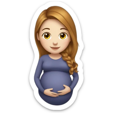 pregnant young woman white skin sticker