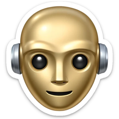 robot head inside a speech bubble sticker