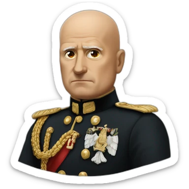bdnito mussolini bald sticker
