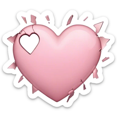 broken light pink heart sticker