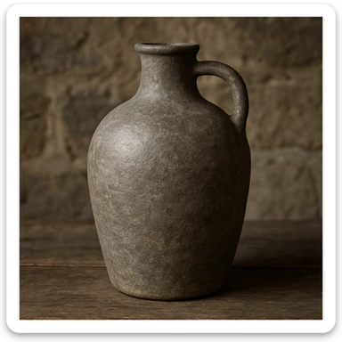 a rustic stone jar for wine, simple shape, subtle highlights, no label sticker