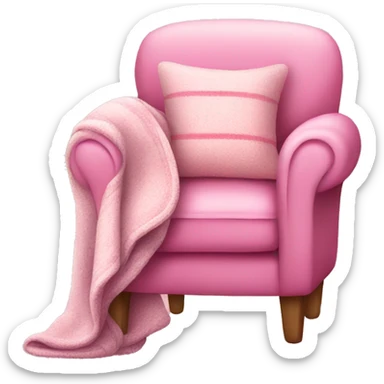 Pink cosy chair with blanket sticker