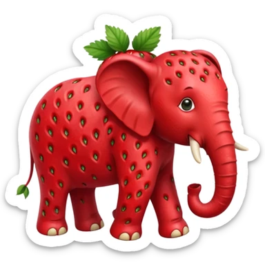 Strawberry elephant  sticker