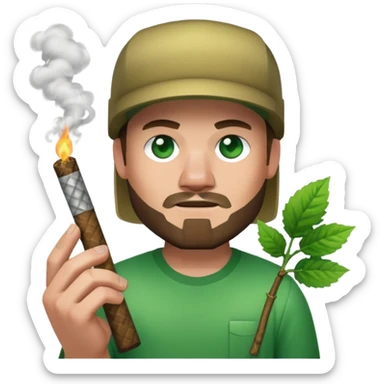 minecraft steve character holding and smoking a blunt sticker