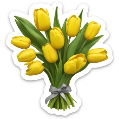 bouquet of yellow and grey tulips sticker
