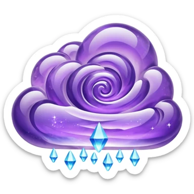Purple amethyst cloud sticker