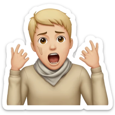 person holding their neck screaming sticker