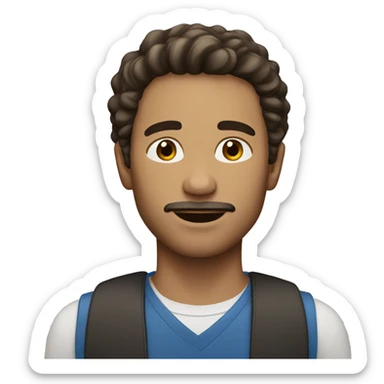 Man with chin hair and brown hair and light skin  sticker