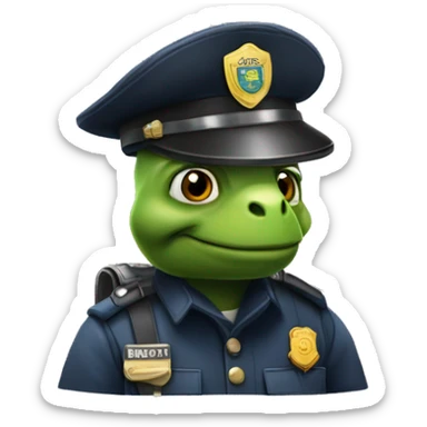 une tortue habillée en policier sticker
