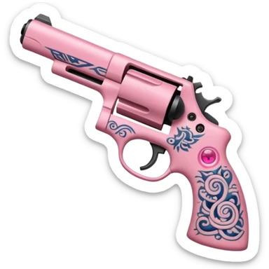 pink gun tattoo sticker